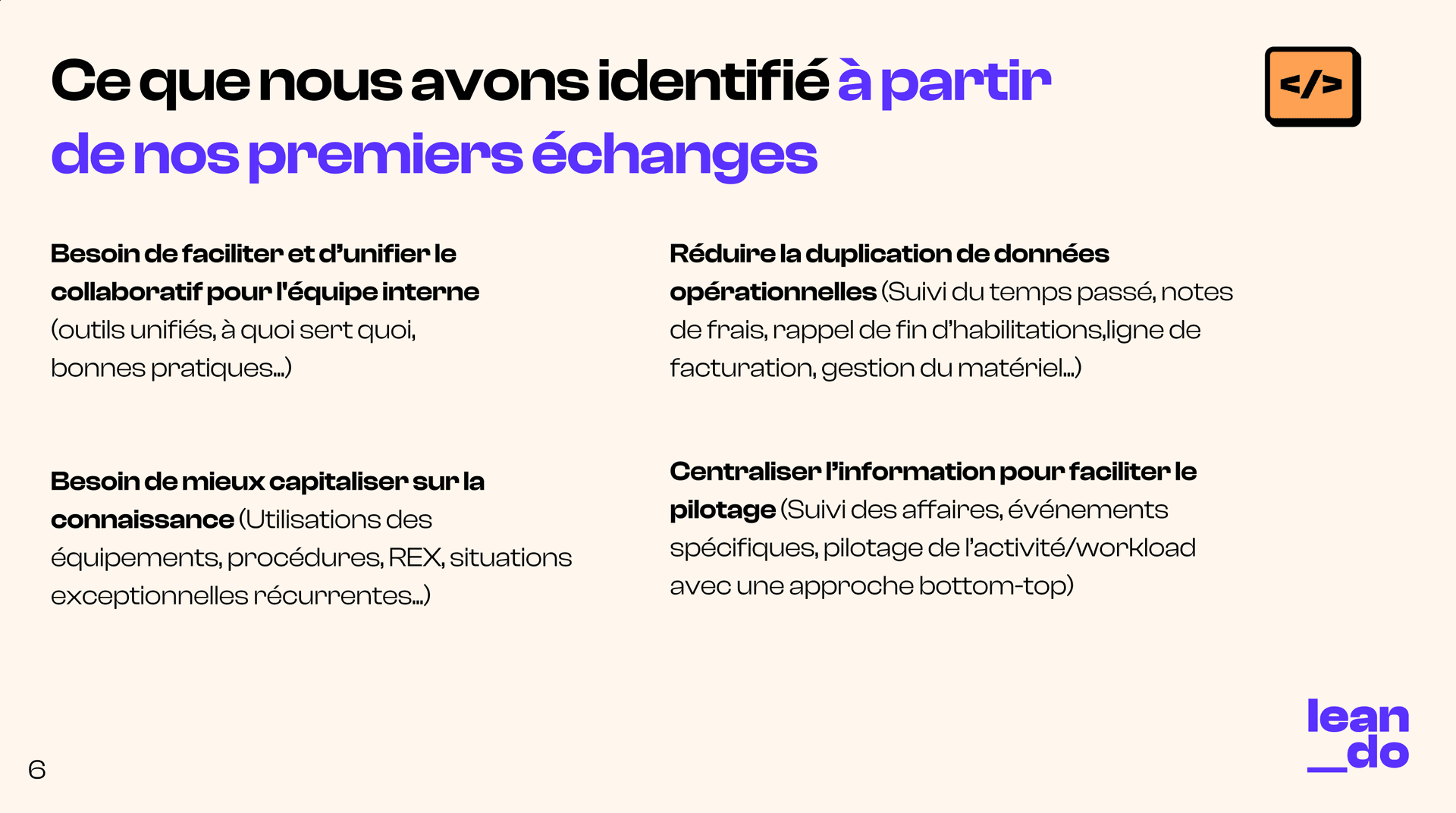 Ce qu'on a identifié : les 4 besoins réels Hydroconsult