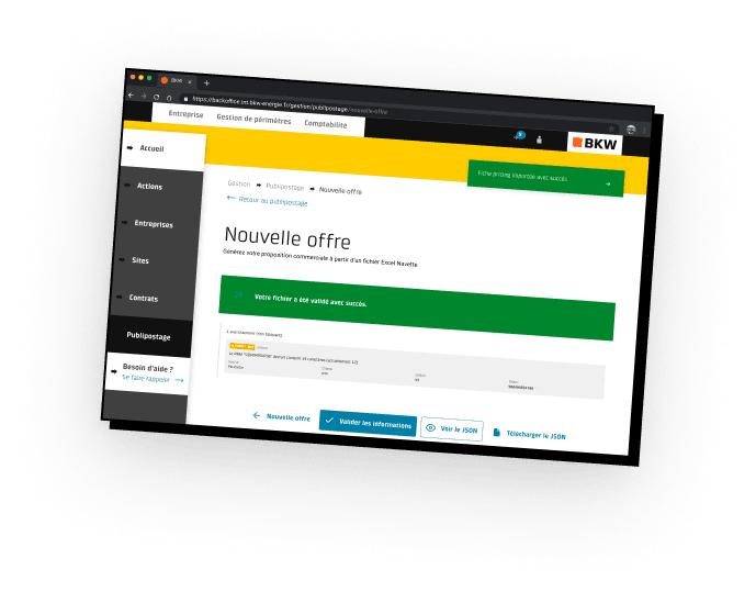 Récapitulatif de vente e-Norela